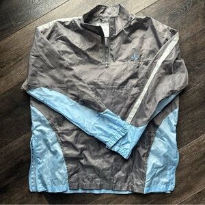 Disney Gray and Light Blue Windbreaker Jacket Unisex M/L Packable Embroidered